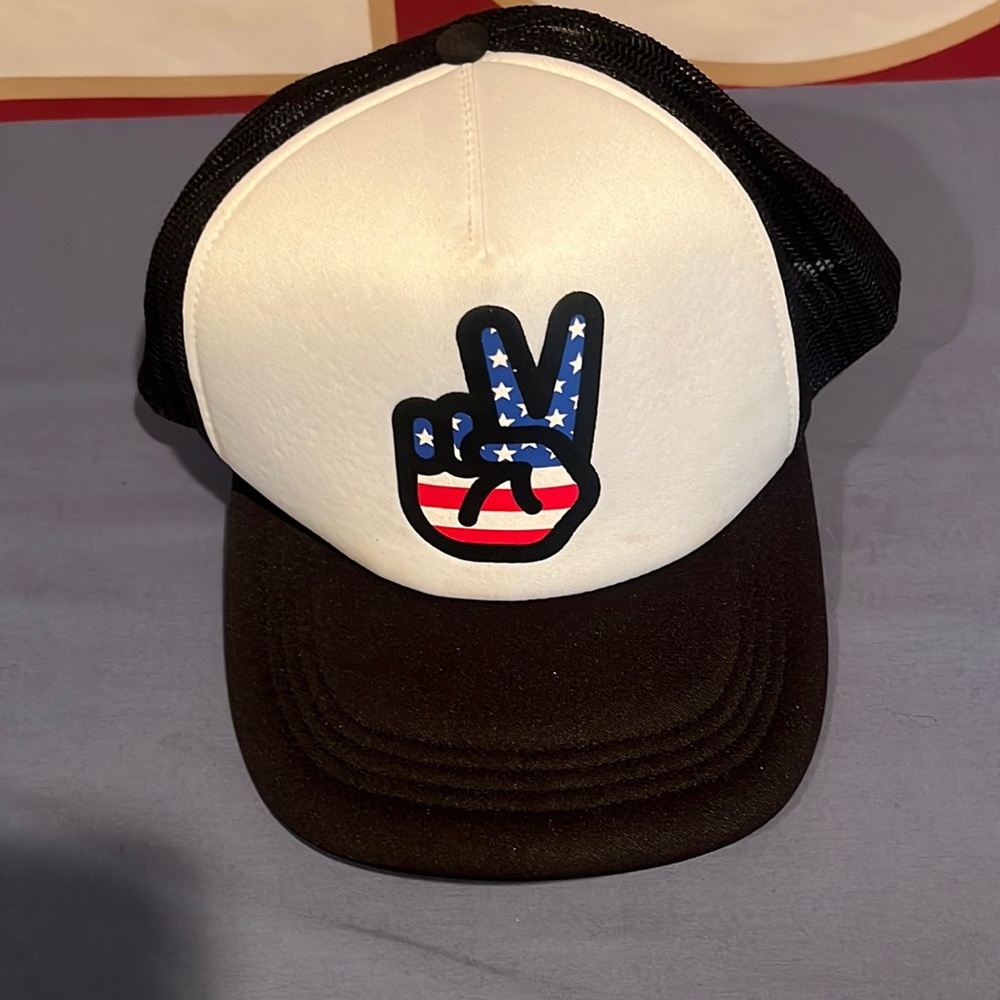 American flag peace sign hat